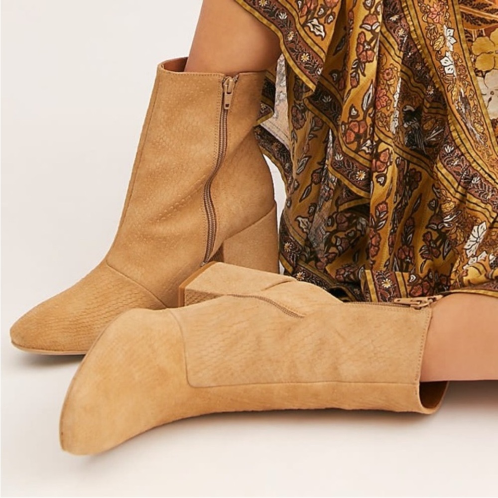 Free People Nicola Suede Block Heel Boots